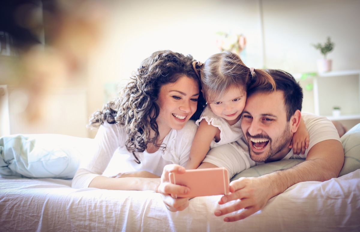 family taking a picture