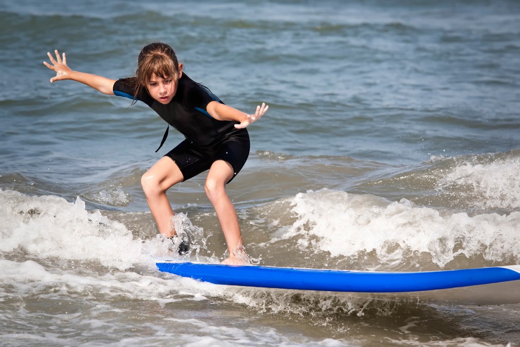 Surfing kid