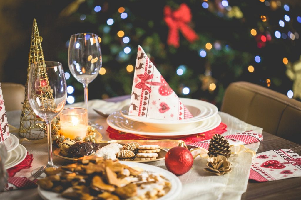 party hat on plate during christmas party