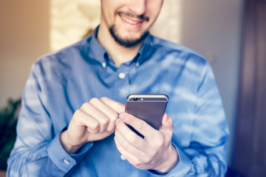 man using mobile phone