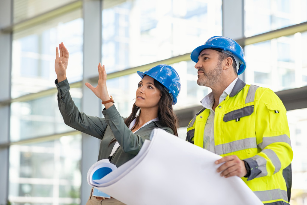 Building inspectors on old office